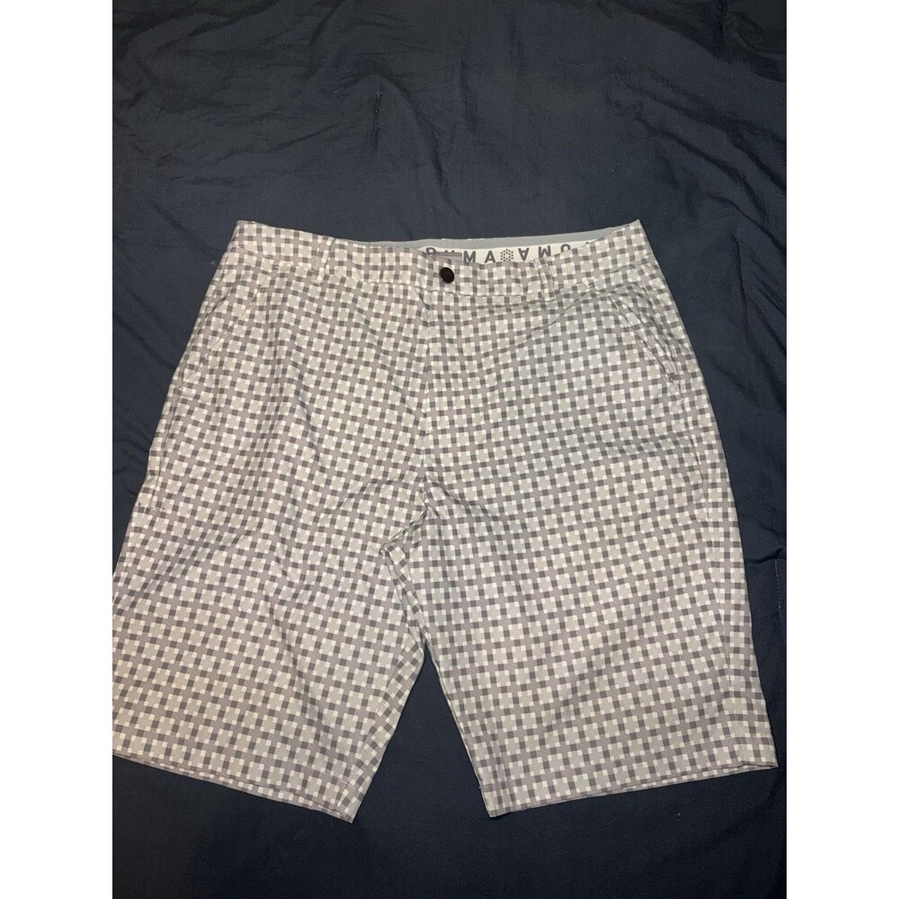Puma Silver Checkered Golf Shorts Size 36